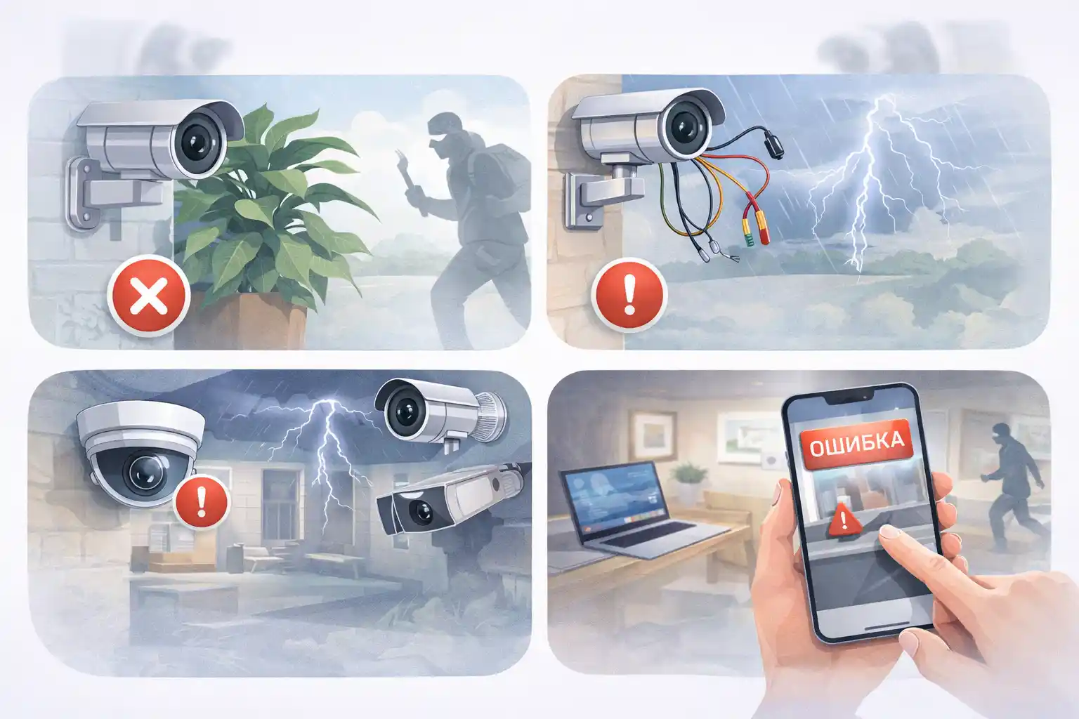 ТОП ошибок при установке камер видеонаблюдения
