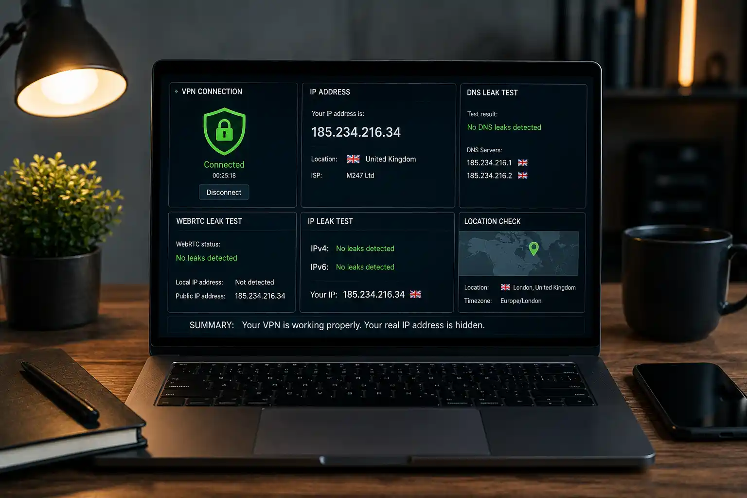 Проверка VPN на утечки и стабильность
